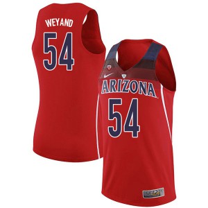 Mens University of Arizona #54 Matt Weyand Red Official Jerseys 228336-241