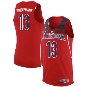 Men's University of Arizona #13 Omar Thielemans Red Embroidery Jerseys 254069-402