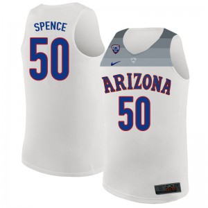 Mens Arizona Wildcats #50 Alec Spence White Player Jersey 381518-115