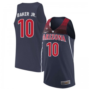 Mens Arizona #10 Jemarl Baker Jr. Navy Stitched Jersey 134520-147