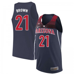 Men's Arizona Wildcats #21 Jordan Brown Navy Basketball Jerseys 399663-699