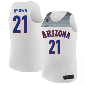 Mens Arizona Wildcats #21 Jordan Brown White University Jersey 464634-105