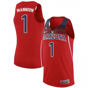 Mens Arizona #1 Nico Mannion Red Player Jersey 112373-136