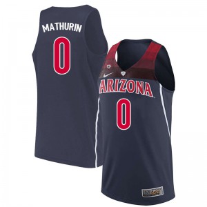 Mens Arizona Wildcats #0 Bennedict Mathurin Navy Embroidery Jersey 956382-401