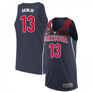 Men's Arizona #13 James Akinjo Navy Basketball Jersey 480302-807