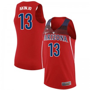 Men's University of Arizona #13 James Akinjo Red Basketball Jersey 542427-271