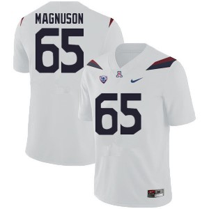 Mens Wildcats #65 Leif Magnuson White Player Jersey 229934-933
