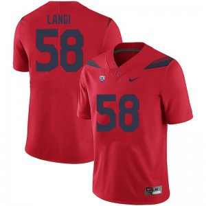 Men's Wildcats #58 Sam Langi Red Official Jersey 424897-397