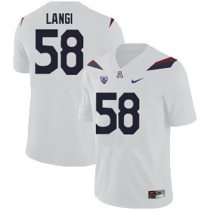 Men University of Arizona #58 Sam Langi White Stitched Jerseys 941334-137