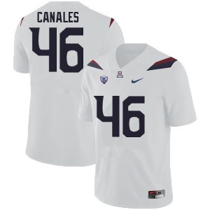 Mens University of Arizona #46 Thor Canales White Embroidery Jersey 243805-612