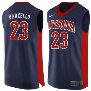 Men's Arizona Wildcats #23 Alex Barcello Navy Basketball Jersey 721393-703