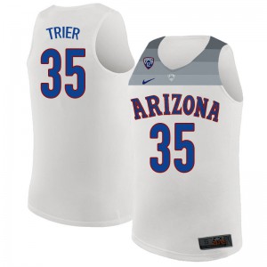 Men's Arizona Wildcats #35 Allonzo Trier White Embroidery Jersey 466397-769