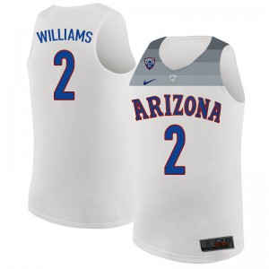 Mens Arizona Wildcats #2 Brandon Williams White Stitched Jersey 940139-656