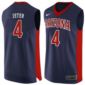 Men's University of Arizona #4 Chase Jeter Navy Stitch Jerseys 131105-336