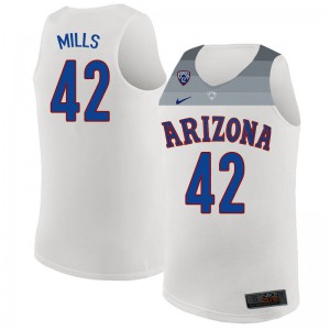 Men's Wildcats #42 Chris Mills White College Jerseys 890792-847