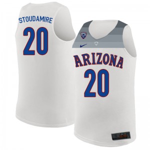 Men's University of Arizona #20 Damon Stoudamire White Stitched Jersey 114504-564