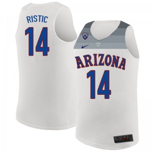 Men Arizona Wildcats #14 Dusan Ristic White Basketball Jersey 889307-568