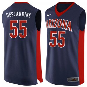 Men's Arizona Wildcats #55 Jake Desjardins Navy Official Jerseys 914288-262