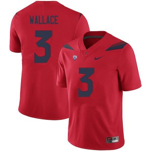 Mens University of Arizona #3 Jarrius Wallace Red Football Jersey 769624-830
