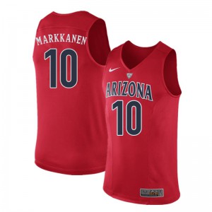 Mens Arizona Wildcats #10 Lauri Markkanen Red Embroidery Jerseys 725031-956