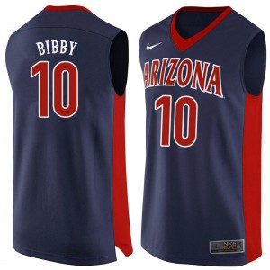 Mens University of Arizona #10 Mike Bibby Navy Official Jerseys 253329-849