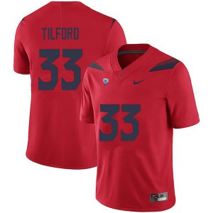 Men Wildcats #33 Nathan Tilford Red Embroidery Jersey 468017-982