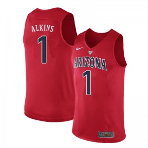 Men's Arizona Wildcats #1 Rawle Alkins Red Embroidery Jersey 434820-632