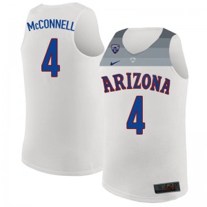 Mens Wildcats #4 T.J. McConnell White Stitched Jerseys 973217-812