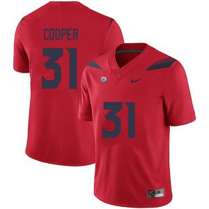Mens Arizona Wildcats #31 Tristan Cooper Red Embroidery Jersey 329742-628