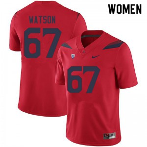 Women Arizona Wildcats #67 David Watson Red Football Jerseys 356635-843