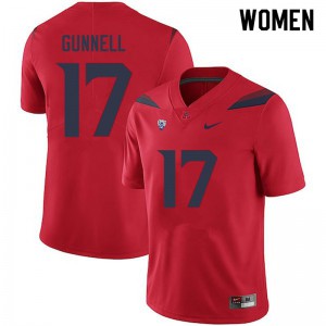 Women Wildcats #17 Grant Gunnell Red Stitch Jerseys 444412-956