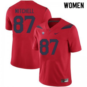 Womens Wildcats #87 Jaden Mitchell Red College Jerseys 978419-567