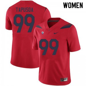 Women's University of Arizona #99 Myles Tapusoa Red NCAA Jerseys 748424-437
