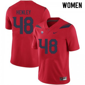 Women Arizona Wildcats #48 Parker Henley Red Stitch Jerseys 811685-784