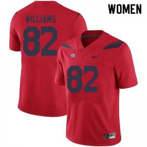 Womens University of Arizona #82 Zach Williams Red Embroidery Jerseys 853956-167