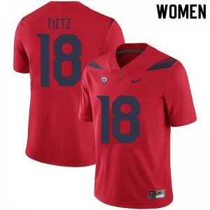 Womens Arizona #18 Cameron Fietz Red Football Jerseys 923128-163