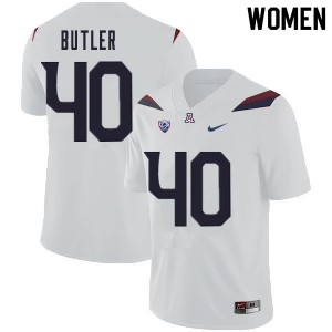 Women Arizona Wildcats #40 Jashon Butler White Stitched Jerseys 453755-268
