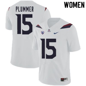 Women University of Arizona #15 Will Plummer White Stitch Jerseys 879340-652
