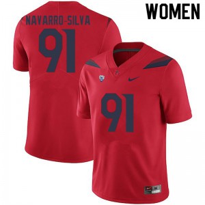 Women's University of Arizona #91 Alex Navarro-Silva Red Stitch Jerseys 946545-589