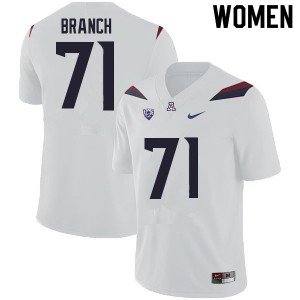 Womens Arizona Wildcats #71 Darrell Branch White Player Jersey 341642-652