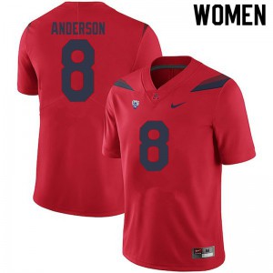 Womens Wildcats #8 Drake Anderson Red Football Jerseys 179771-284