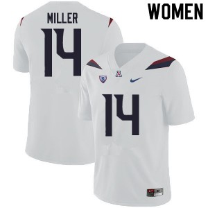 Women's Arizona Wildcats #14 Dyelan Miller White Stitched Jerseys 190911-440