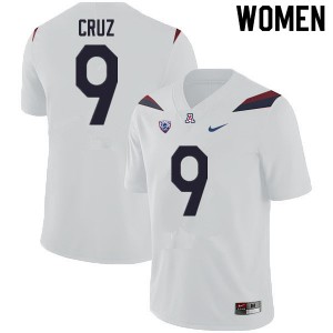 Women's University of Arizona #9 Gunner Cruz White Player Jersey 199519-966