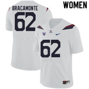 Womens Arizona #62 Jacob Bracamonte White Embroidery Jerseys 720870-251