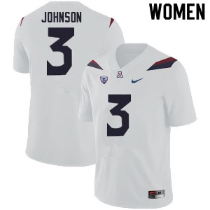 Womens Arizona Wildcats #3 Jalen Johnson White Official Jersey 994491-948