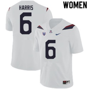 Women Wildcats #6 Jason Harris White University Jersey 657947-843