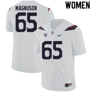 Women Arizona Wildcats #65 Leif Magnuson White Official Jersey 455706-382
