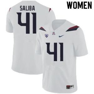 Womens Wildcats #41 Mike Saliba White Embroidery Jersey 294330-581