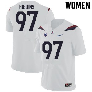 Womens Arizona Wildcats #97 Naz Higgins White NCAA Jerseys 811311-796