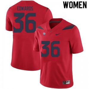 Womens Arizona Wildcats #36 RJ Edwards Red NCAA Jersey 546877-751